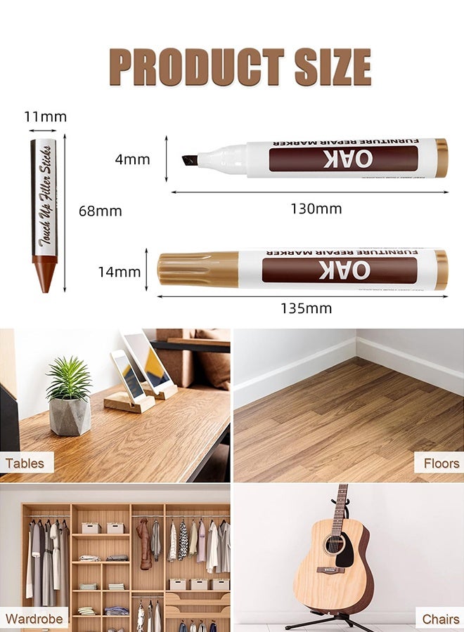 New Upgrade Furniture Pens for Touch Up, 10 Colors Wood Scratch Repair Markers, Professional Repair Tools for Stains, Scratches, Wood Floors, Tables, Bedposts - Image 3